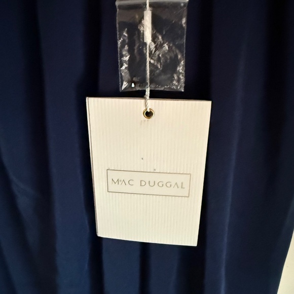 Mac Duggar special occasion gown size 18 blue lace with gold and beaded belt - Picture 14 of 15